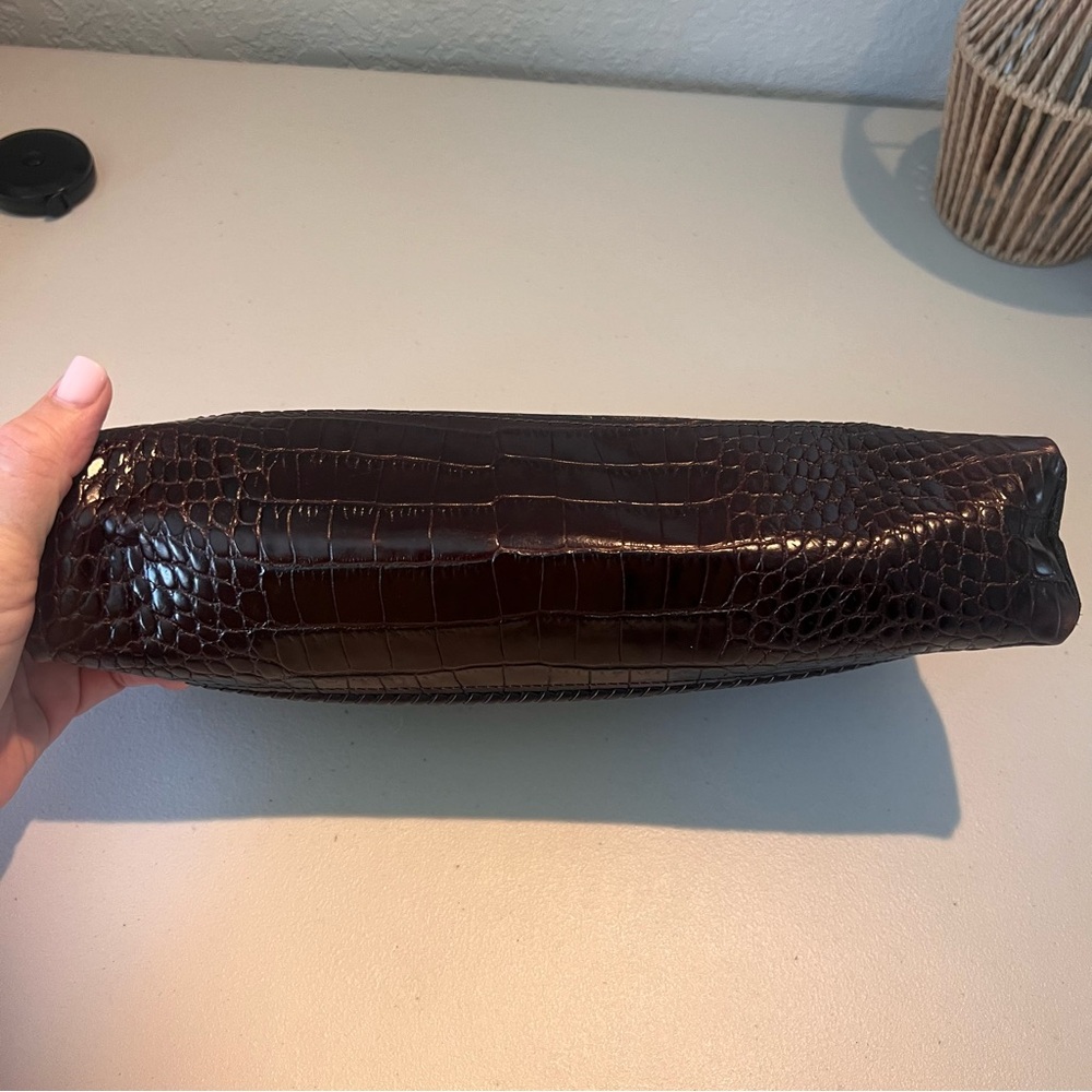 Brighton Toiletry Bag Signature Black with Embossed Brown Leather Heart Accents - Picture 2 of 12